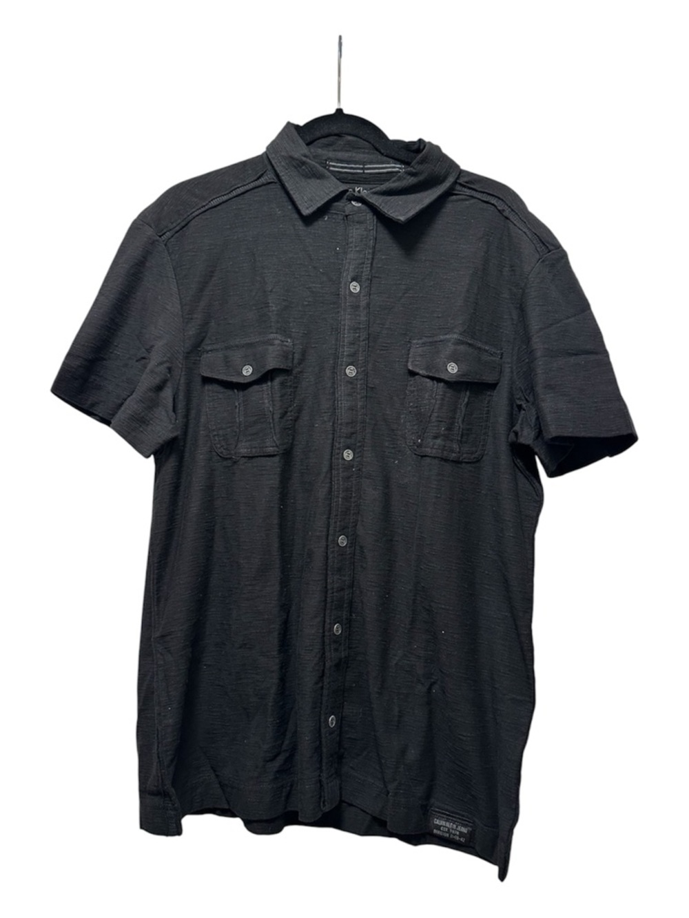 Calvin Klein Jeans Black Short-Sleeve Button-Down Shirt